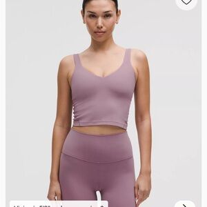 lululemon athletica lavender lux Sports Bra and glow up leggings SET